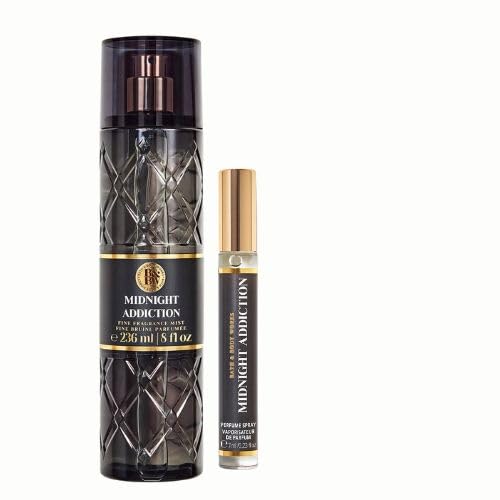 バスアンドボディワークス新品Midnight Addiction Parfum Midnight Addiction Fine Fragrance Mist & Travel Mini Size Eau de